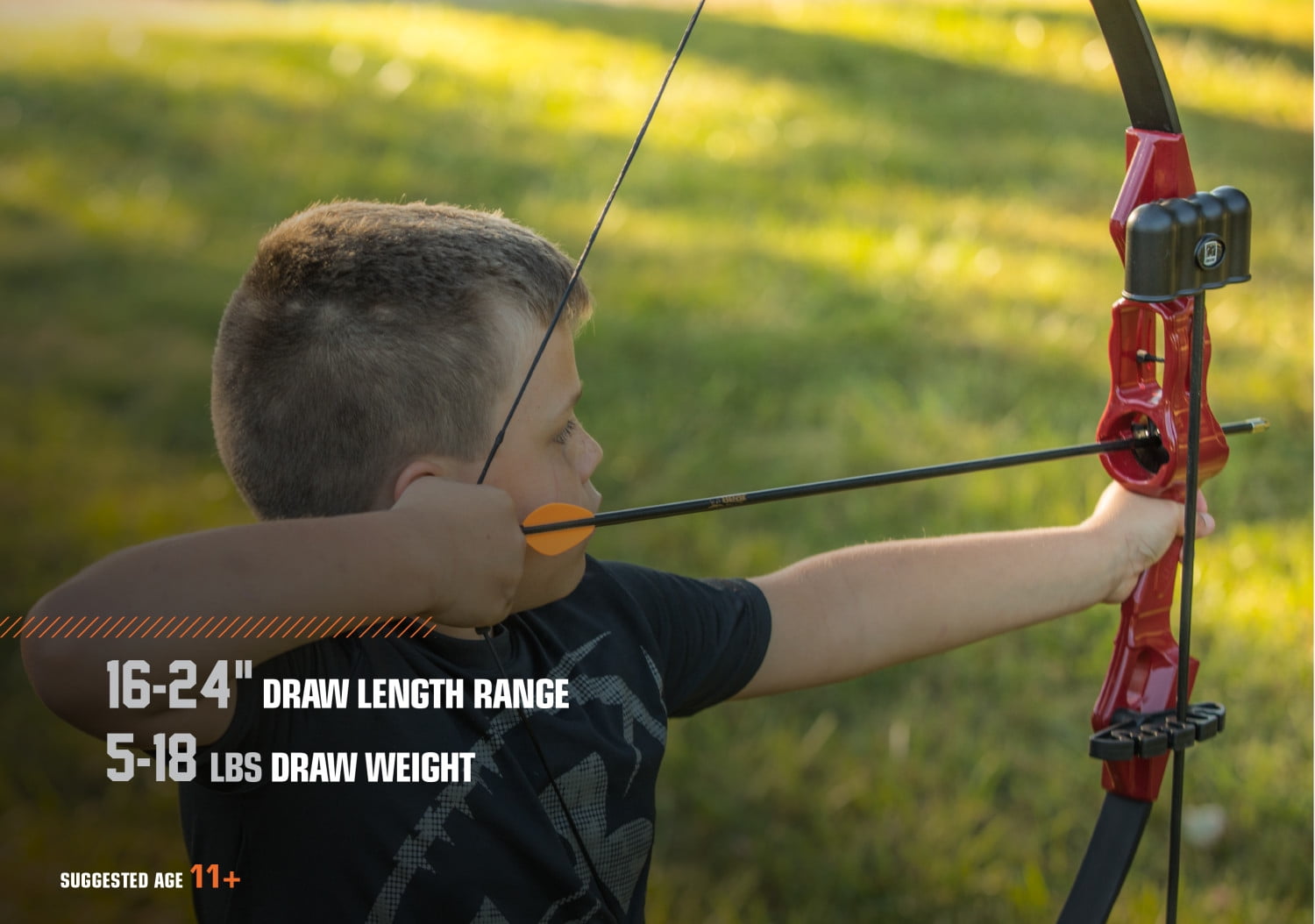 Bear Archery Flash Youth Bow Set for Ages 11+, Red
