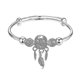 thumbnail image 1 of Adjustable 925 Sterling Silver Dreamcatcher Tassel Feather Round Bead Charm Bracelet Bangle, 1 of 5