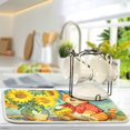 thumbnail image 5 of Wobogo Sunflower Orange Cat Kitchen Drying Mat Heat Resistant Drainage with Non-Slip Rubber Backing Hides Stains Super Absorbent Easy to Clean 16×18in, 5 of 8