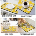 thumbnail image 4 of Washable Rubber Daisy Cute Floral Dish Drying Mats for Kitchen Counter Home Large Coffee Bar Pad Accessories and Decor for Utensils Stemware 19.5''x12'', 4 of 7