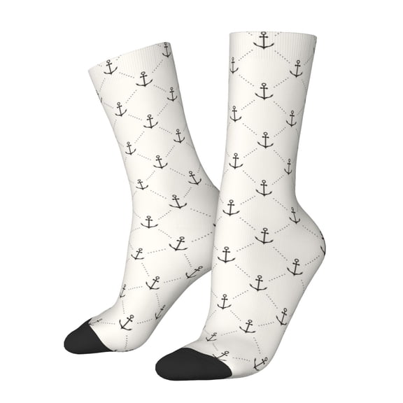 Vsdgher Anchors Crew Socks for Men & Women, Breathable Casual Athletic Ankle Socks