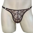 thumbnail image 2 of Clearance 2024!Underwear Bikini Men's Lace Mesh Pouch Thong T-back Lingerie Panty Brief Panties, 2 of 5