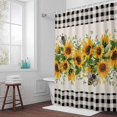 thumbnail image 6 of Sunflower Bee Shower Curtain for Bathroom Decor, Farmhouse Floral Waterproof Fabric Shower Curtain, 36"x72" Set with 12 Hooks, 6 of 9