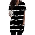 thumbnail image 2 of Duoif Women's Casual V Neck Short Sleeve Dress Loose Fit T Shirt Dress with Pockets Black L, 2 of 9