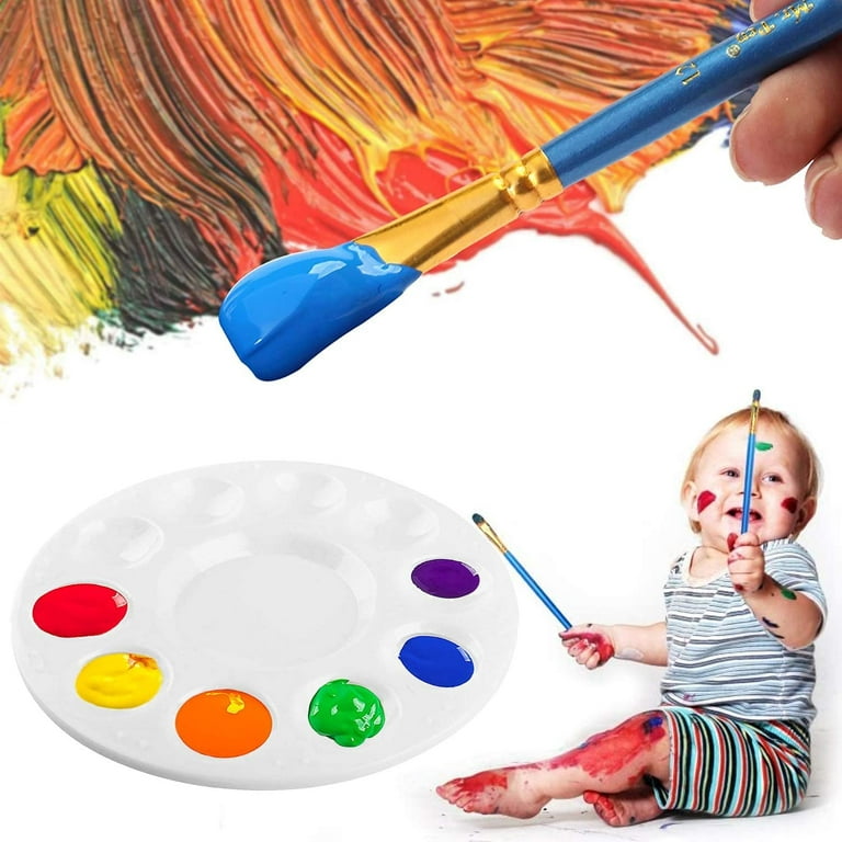 Paint Tray Palettes Metal Pallet for Kids Students DIY Art Craft Birthday  Painting Party Round or Rectangle Trays - AliExpress
