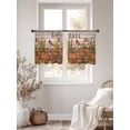 thumbnail image 5 of Sheer Curtains 45 Inches Long, Hello Fall Light Filtering Window Curtains for Living Room, Orange Pumpkins Birds Vintage Thanksgiving Rod Pocket Voile Sheer Curtain Drapes, 52"W x 45"L, 2 Panels, 5 of 8