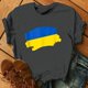 thumbnail image 3 of Gibobby Blusa de Trabajo de Manga Corta Hombres y mujeres Top Camisas O-cuello Cuello manga corta Top Fold 3D Impreso Casual Blusa Top Shirt(Gris oscuro,M), 3 of 5
