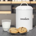thumbnail image 4 of AuldHome Design White Enamelware Cookie Jar, Rustic Large Treats Canister, 4 of 10