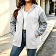 thumbnail image 6 of NominalSnug Womens Plus Size Light Fleece Lined Hooded Jacket Long Sleeve Full Zip Color Block Casual Outerwear With Pockets, 6 of 6