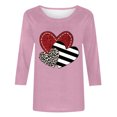 thumbnail image 4 of FASHOFT Valentinas Day Shirts for Women Crewneck 3/4 Sleeve T-Shirts Spring Love Heart Graphic Tee Tops Valentines Day Gifts for Her Light Pink M, 4 of 4