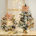 thumbnail image 4 of yulier Christmas Glitter Bow Christmas Tree Decorations Xmas Wreath Garland Ornaments Gift Wrap Bows, 7.87" x 6.69", Orange, 4 of 6