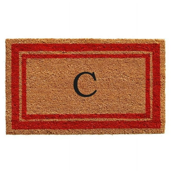 Calloway Mills Red Border 24" x 36" Monogram Outdoor Doormat (Letter C)