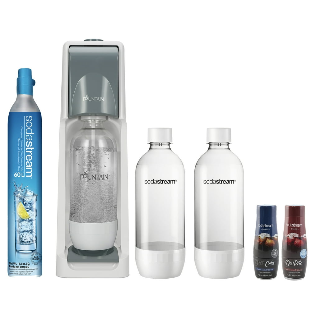 SodaStream Fountain Sparkling Water Maker Bundle with CO2, 3 Bottles