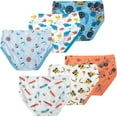 thumbnail image 3 of Boys Car Underwear Little Kids Briefs Children Cotton Breathable Excavator Panties Toddler Comfort Undies (Pack of 6) Size 6, 3 of 6