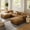 Camel, variant on Modway Auren 5-Piece Leather Upholstered U-Shaped Sofa in Coffee