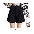 thumbnail image 4 of Pantalones cortos de pierna ancha de verano para mujer, pantalones cortos holgados de cintura alta para viajes y banquetes para niñas, ropa de Prendas para la parte inferior del cuerpo Negro METRO Qarigey AP019284-06, 4 of 6