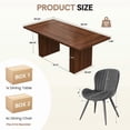 thumbnail image 2 of Hawsaiy Dining Table Set for 4, 78" Farmhouse Dining Table with 4 Upholstered Dining Chairs, Large Kitchen Table Set with Modern Shell Back Chairs & Metal Legs for Dining Room(Walnut + Black), 2 of 8