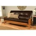 thumbnail image 2 of Pemberley Row Faux Leather Java Brown Futon Mattress Tufted Full Size 75" x 54" x 8", 2 of 5