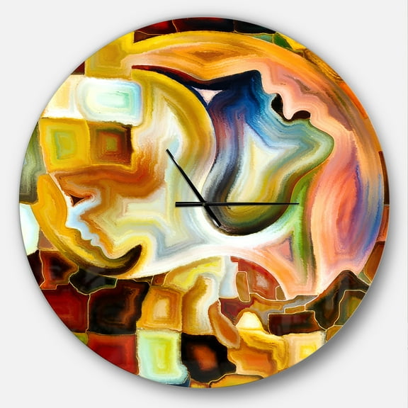 Designart 'Way of Inner Paint' Metal Wall Clock
