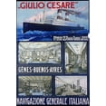 thumbnail image 2 of Unknown 14x18 White Modern Wood Framed Museum Art Print Titled - Navigazione Generale Italiana, Giulio Cesare, 2 of 4