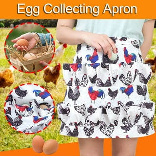 Egg Gathering Apron,Garden Apron,Egg Collecting Apron ，Harvest Apron,  Cotton Apron，Egg Apron-caramel for adult and kids