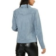 thumbnail image 3 of Chaqueta de ante sintético con cuello de solapa y bolsillos con solapa para mujer Inspire Chic, color azul claro, talla S, 3 of 7