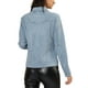 thumbnail image 3 of Chaqueta de ante sintético con solapa y bolsillos de solapa para mujer INSPIRE CHIC, XL, azul claro, 3 of 7