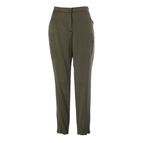 TRUE ROYAL Women's Zipper Casual Pants IT 46 Khaki Green