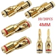 thumbnail image 4 of Premium 4mm Banana Plugs Gold Plated Speaker Cable Connectors 10/20pcs, 4 of 5