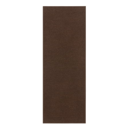 Ottomanson Classics Non-Slip Rubberback Modern Solid 2x6 Indoor Runner Rug, 2'2" x 6', Brown