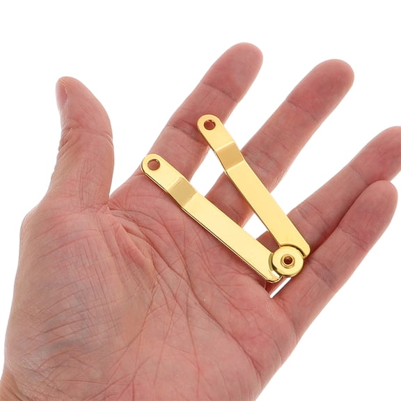 OFFIGAM 10Pcs Metal Lid Hinges Golden Folding Support Hinges for Wooden Gift Boxes