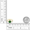 thumbnail image 3 of Gem Stone King 18K Yellow Gold Plated Silver Cushion Nano Emerald and Moissanite Engagement Ring for Women (0.85 Cttw, Size 9), 3 of 4