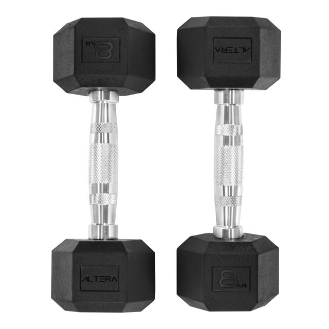 Juego De 2 Mancuernas Hexagonales Altera BRS De Acero 8 Lbs