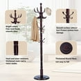 thumbnail image 4 of Wooden coat rack freestanding, 14 Hooks Coat racks stand for Entryway, Adjustable Height Coat Tree for Hats, jacket, Handbags, Vintage heavy duty coat rack, 4 of 7