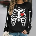 thumbnail image 6 of Womens Hoodless Sweatshirts Halloween Printed Sweatshirt Long Sleeved Top Pullover Hooded Sweatshirt, 6 of 6