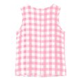 thumbnail image 6 of Tsesme Plaid Tank Tops for Women Crew Neck Sleeveless Shirts Loose Side Split Lightweight Vacation Summer Casual Tanks L, 6 of 9