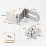 RKZDSR Stainless Steel Right Angle Door Lock Hasp: Extra Thick 90 Degree Turn Style, Complete with Screws.