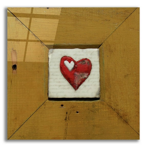 Epic Art 'Hearts Deisre Gold' by LovIsArt, Acrylic Glass Wall Art, 12"x12"