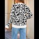 thumbnail image 5 of Cárdigan de Punto con Estampado de Leopardo y Lazo para Mujer, Larga, Cuello Redondo, Abertura Frontal, Informal, Holgado, para Exteriores. XL, 5 of 10