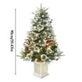 thumbnail image 2 of 35-Inch Artificial Snow Flocked Christmas Tree With Led Lights For Holiday Decorations Festive Home Decor With Realistic Snow Effect, 2 of 9