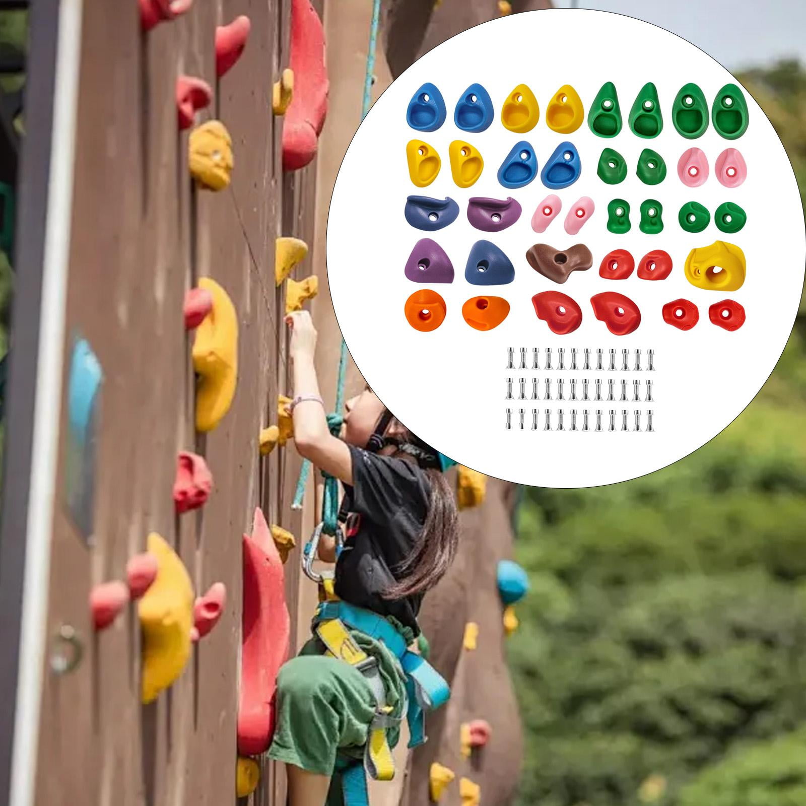 harayaa 36 Pieces Rock Climbing Holds Support Gift Anti Slip for Kids Climbing Rock Wall