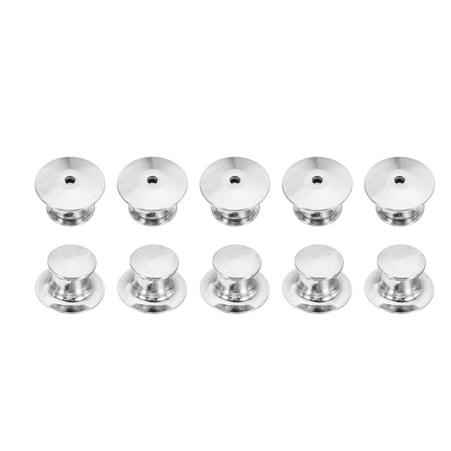 Unique Bargains Pin Backs Metal Lapel Pin Backing Enamel Pin Brooch Holder Locking Clasp Silver Tone 10 Pack