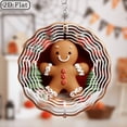 thumbnail image 5 of 2D Flat, Cute Gingerbread for Man Metal Hanging Decoration - Wind-Powered Spinner with Swivel Hook, Red White Trim - OutdoorIndoor Christmas, Halloween, Thanksgiving, Valentine's Decor - Perfect, 5 of 10