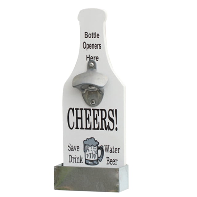 Forma de botella de metal única Gancho para colgar en la pared Barra de montaje Cerveza Tapa de copa de vino Abrebotellas Herramienta de cocina Monstrate JJ19999-01B