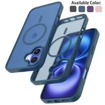 Tekcoo for iPhone 16 Plus Case, Compatible with MagSafe Military Grade Drop Protection Translucent Matte Back Magnetic Rugged Cover Slim Shockproof Phone Case for iPhone 16 Plus 6.7" - Blue