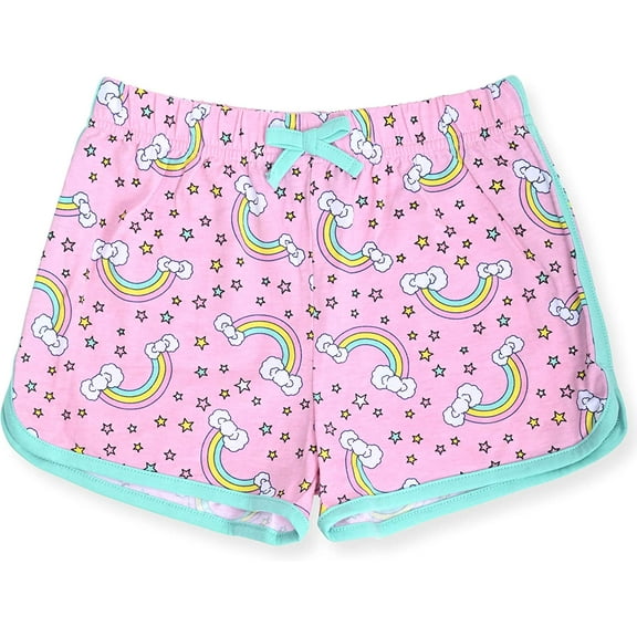 Hello Kitty Girls 2-Piece Fashion Tee Shirt and Active Short Set with Tie Front Top and Fashion Dolphin Shorts Summer Clothes