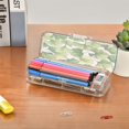 thumbnail image 7 of Plastic Pencil Box Large Capacity Pencil Boxes Clear Boxes with Snap-Tight Lid Stylish Office Supplies Storage Organizer Box Green Ginkgo Biloba, 7 of 7