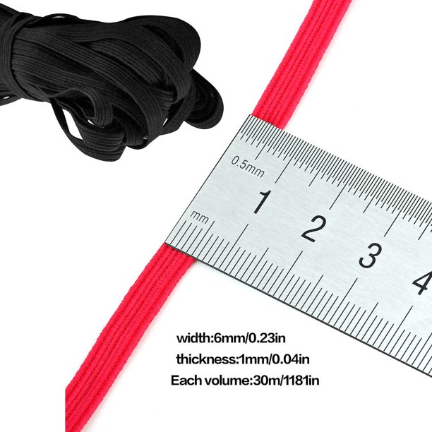 Banda elástica de 6mm 30 metros, ropa, pantalones, costura, reparación, banda elástica de poliéster de Color sólido DIY Advancent HA5092-01