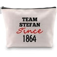 thumbnail image 2 of Zuo Bao Team Damon/ Stefan/ Salvatore Since 1864 Cosmetic Bag Vampire Fandom MAKE-UP Bag Gift For Her (Team Stefan), 2 of 7