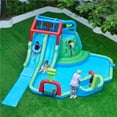 thumbnail image 2 of Yaheetech Double Lane Inflatable Water Slide for Kids Aged 3 To 10, Blue/Green, 2 of 8